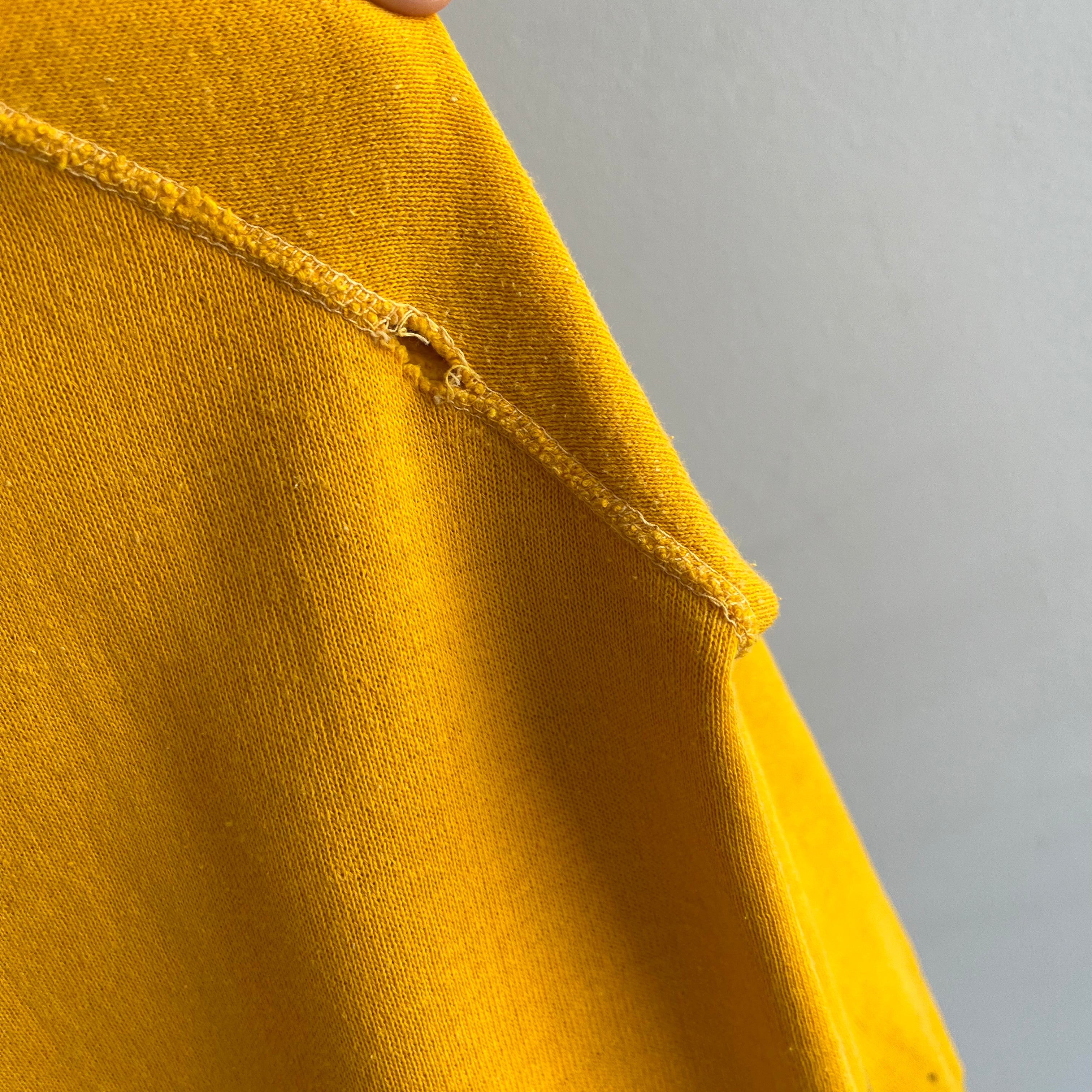 1970s Beyond Stained Marigold Yellow Sweatshirt - Dreamy