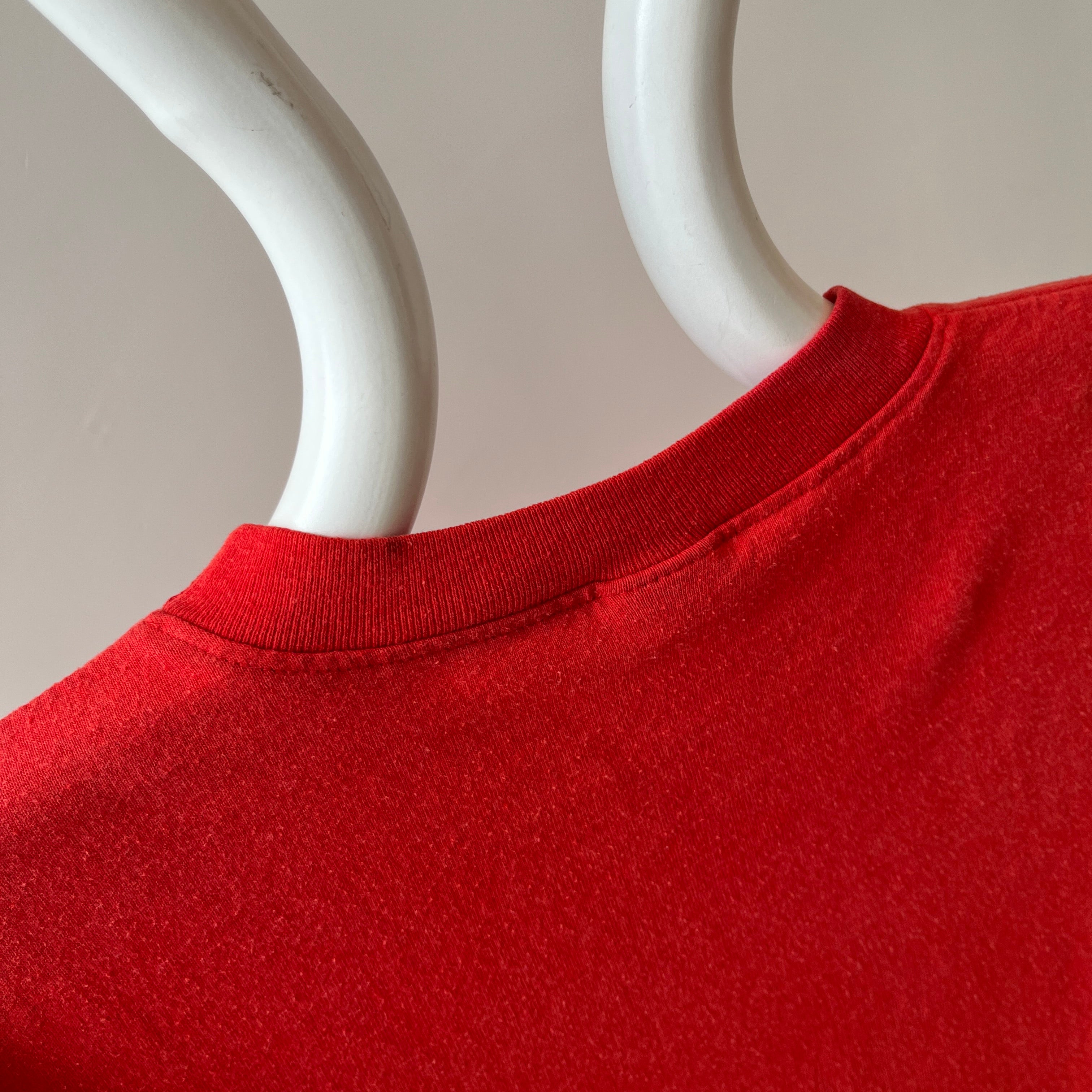 1980s Super Stained Red Pocket T-Shirt