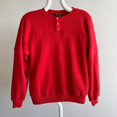 1980s Red Henley Sweatshirt