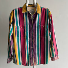 1990/2000s Cotton Striped Button Down Jerry or Fresh Prince Shirt