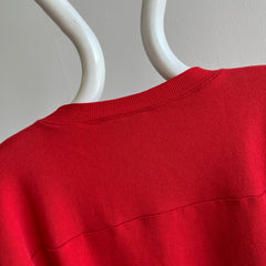 1980s Red Henley Sweatshirt