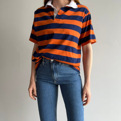 1970/80s Navy and Orange Polo T-Shirt