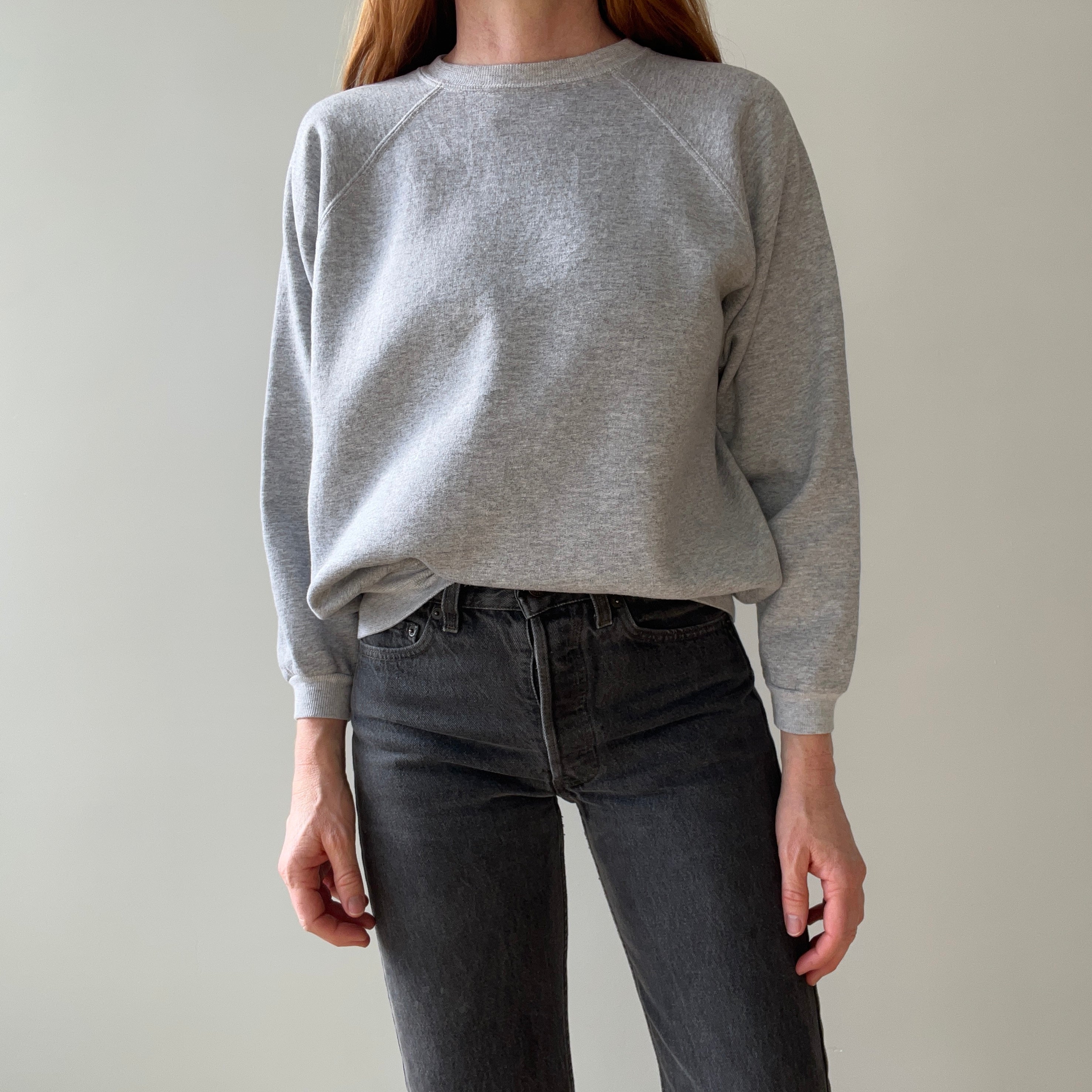 1990s Blank Gray HHW Raglan Sweatshirt