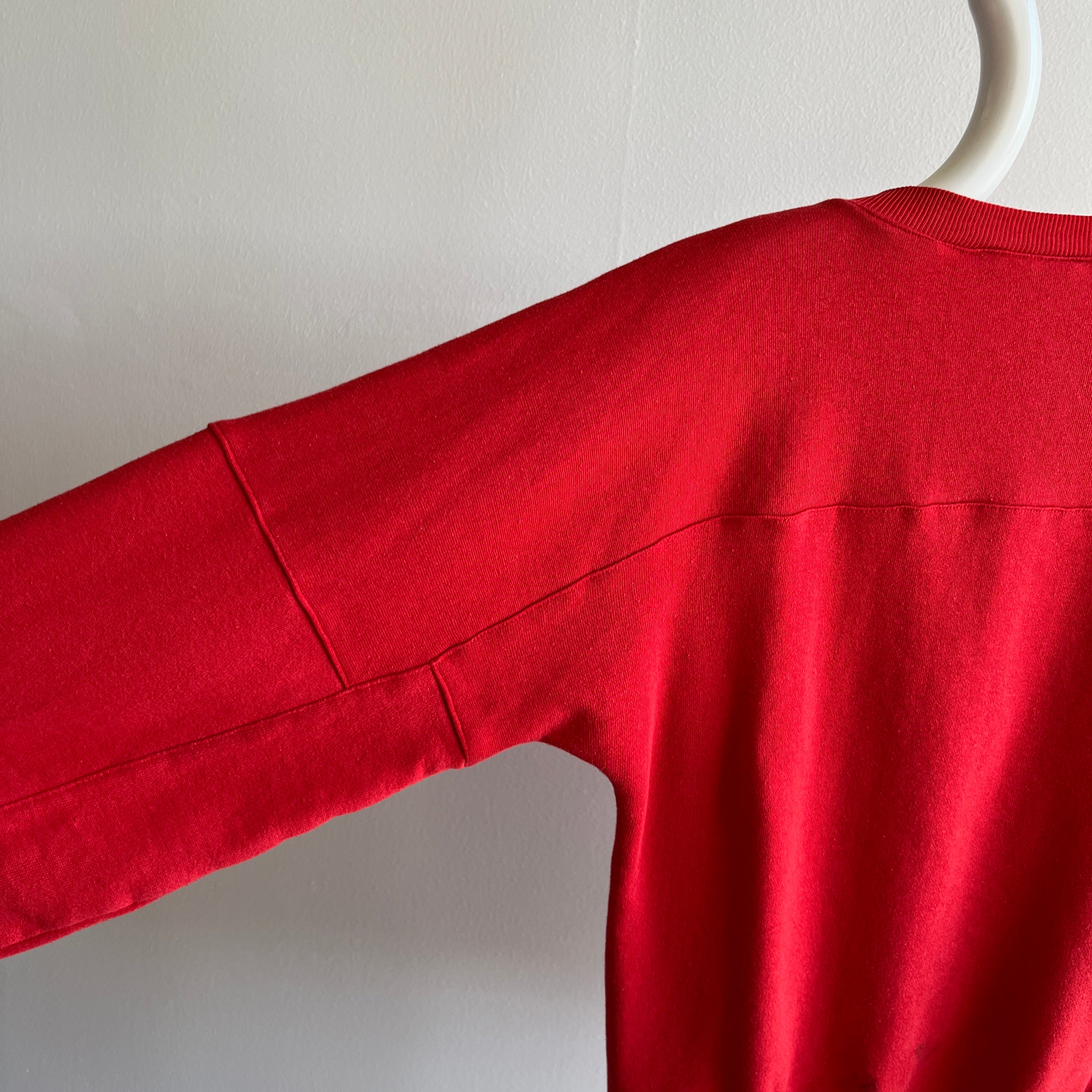 1980s Red Henley Sweatshirt