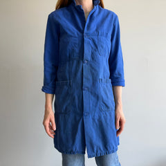 1970s Super Soft and Worn French Chore Duster - Fitted