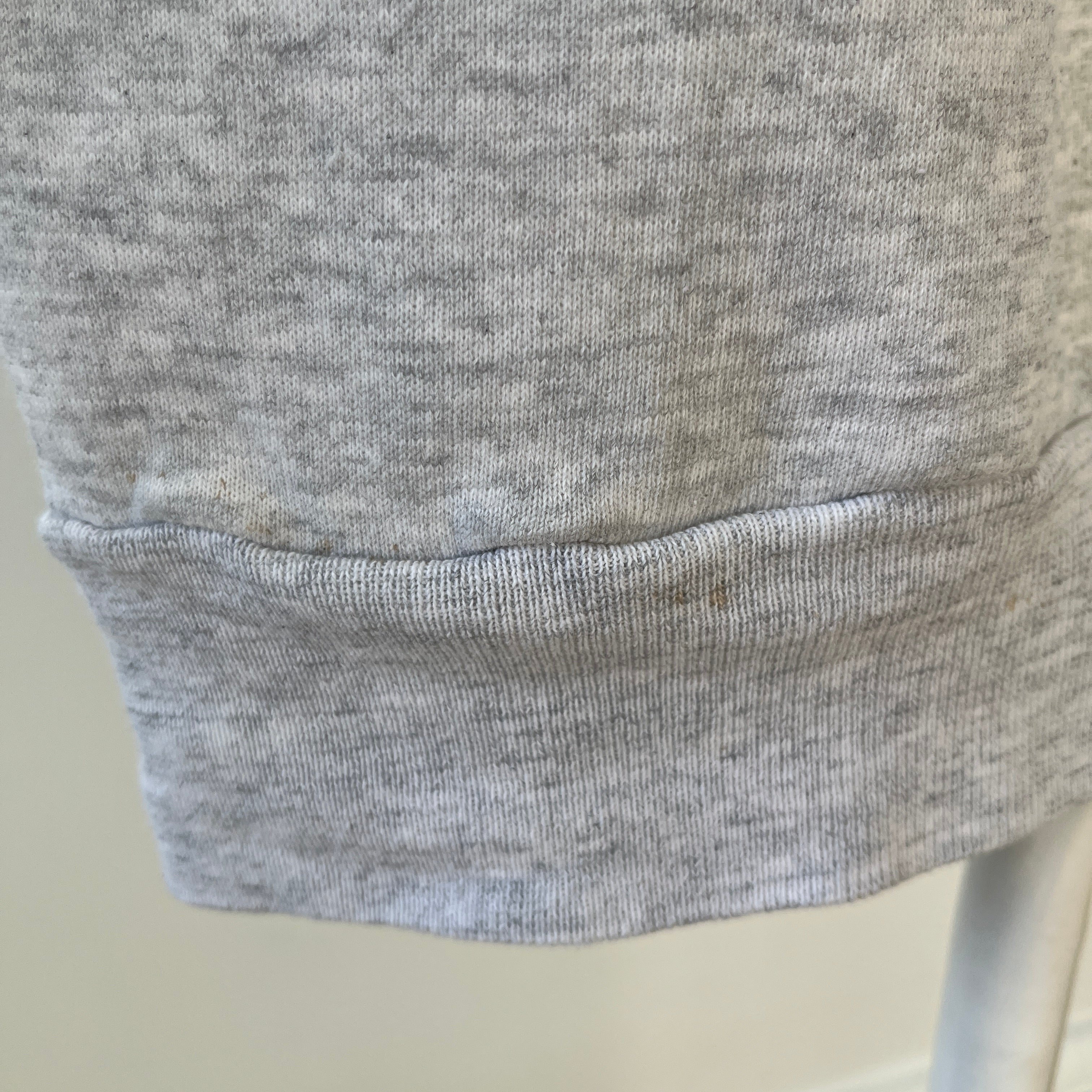 1980s Light Gray Perfectly Worn Raglan Sweatshirt