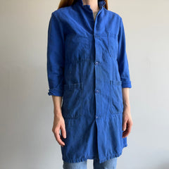 1970s Super Soft and Worn French Chore Duster - Fitted
