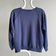 1980s Lands' End x Champion Most Incredible Soft Blank Navy Raglan You Might Ever Own