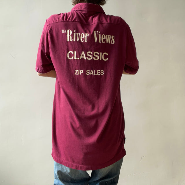 1970s Burgundy "Mack" Bowling Shirt