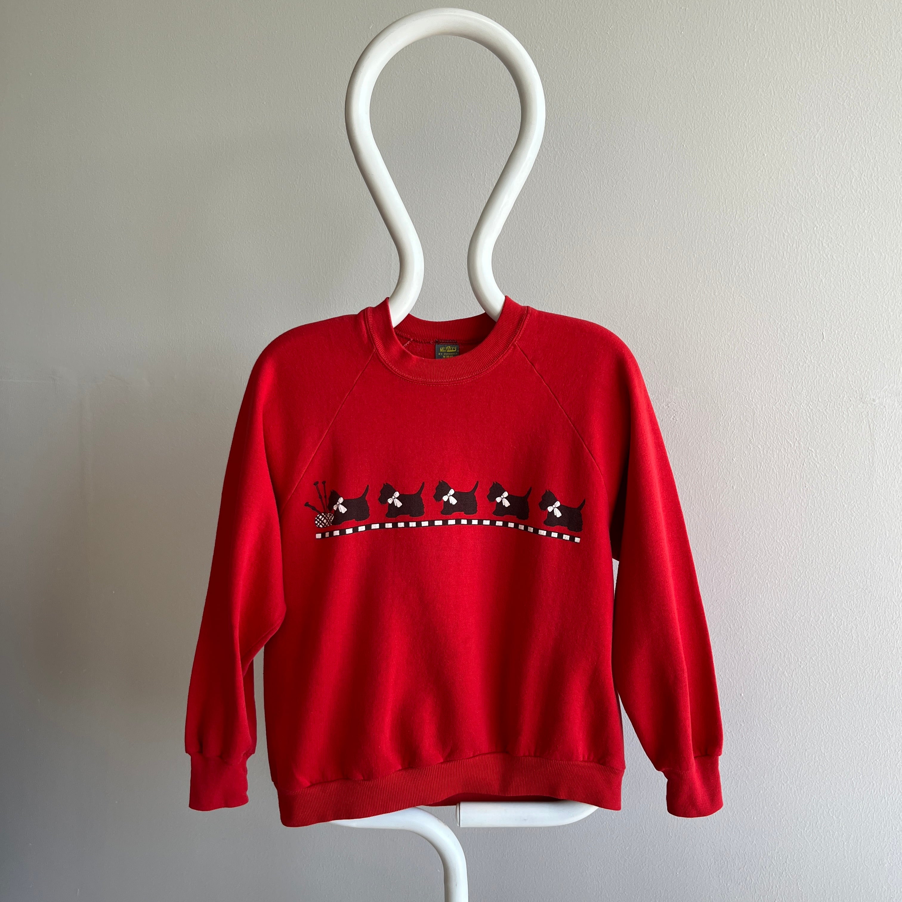 1980s Scotties on a Jerzees by Russell Raglan Sweatshirt