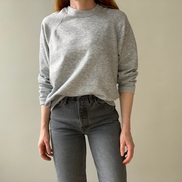 1980s Blank Gray Raglan Sweatshirt