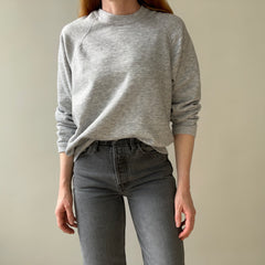 1980s Blank Gray Raglan Sweatshirt