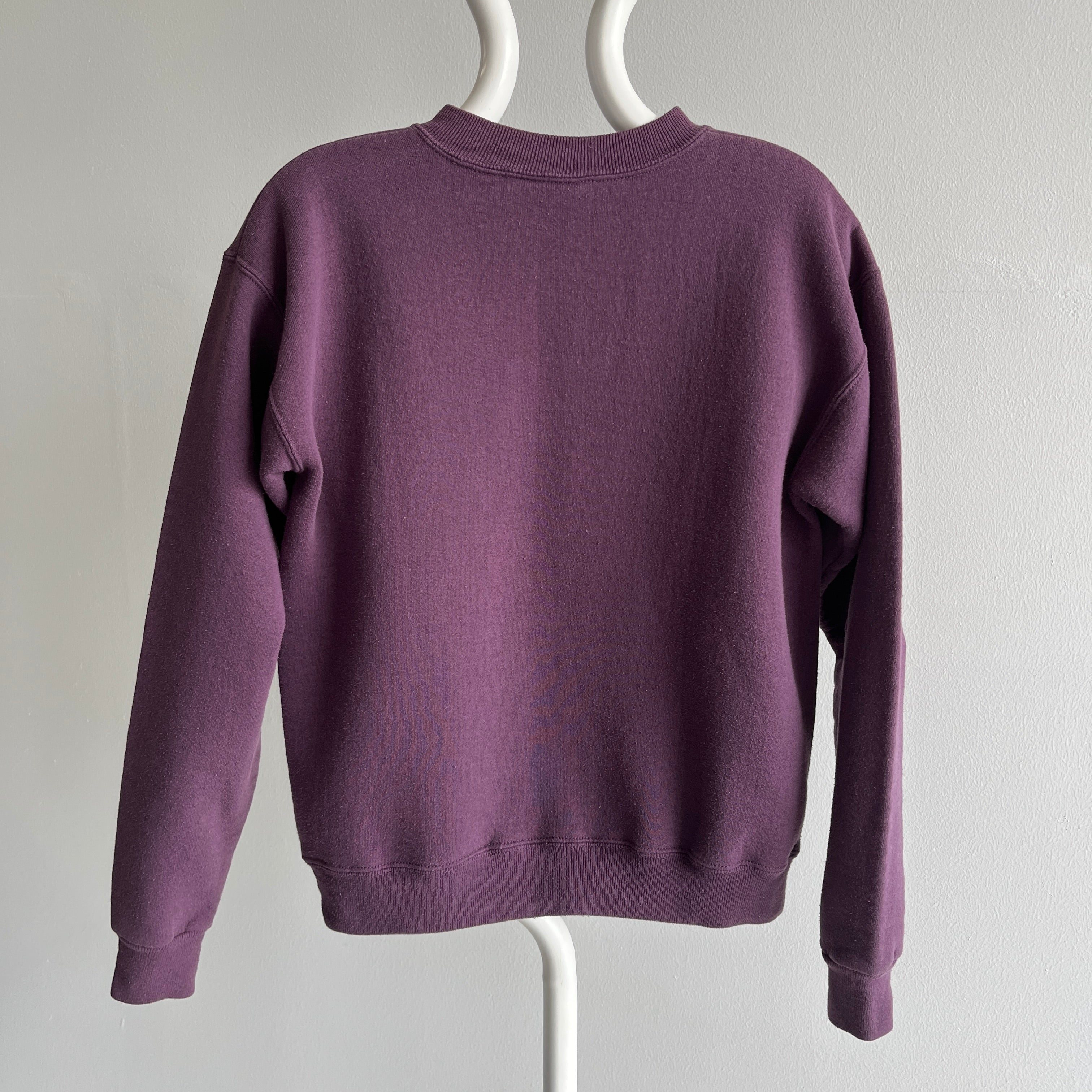 1980s Slimmer Fit Deep Lavender Purple Sweatshirt