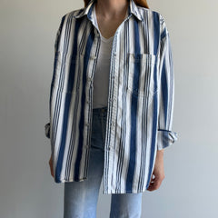 1990s Striped Denim Dad Shirt/Jacket