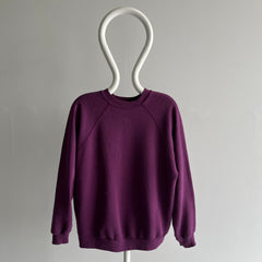 1980s Eggplant Purple Raglan Sweatshirt by Tultex