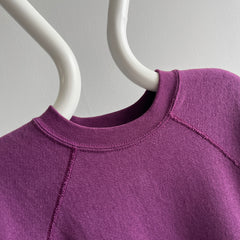 1980s Eggplant Purple Raglan Sweatshirt by Tultex