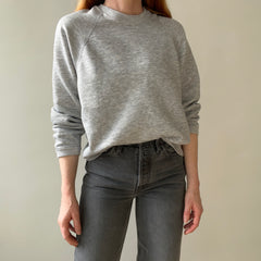 1980s Blank Gray Raglan Sweatshirt