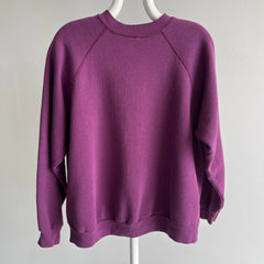 1980s Eggplant Purple Raglan Sweatshirt by Tultex