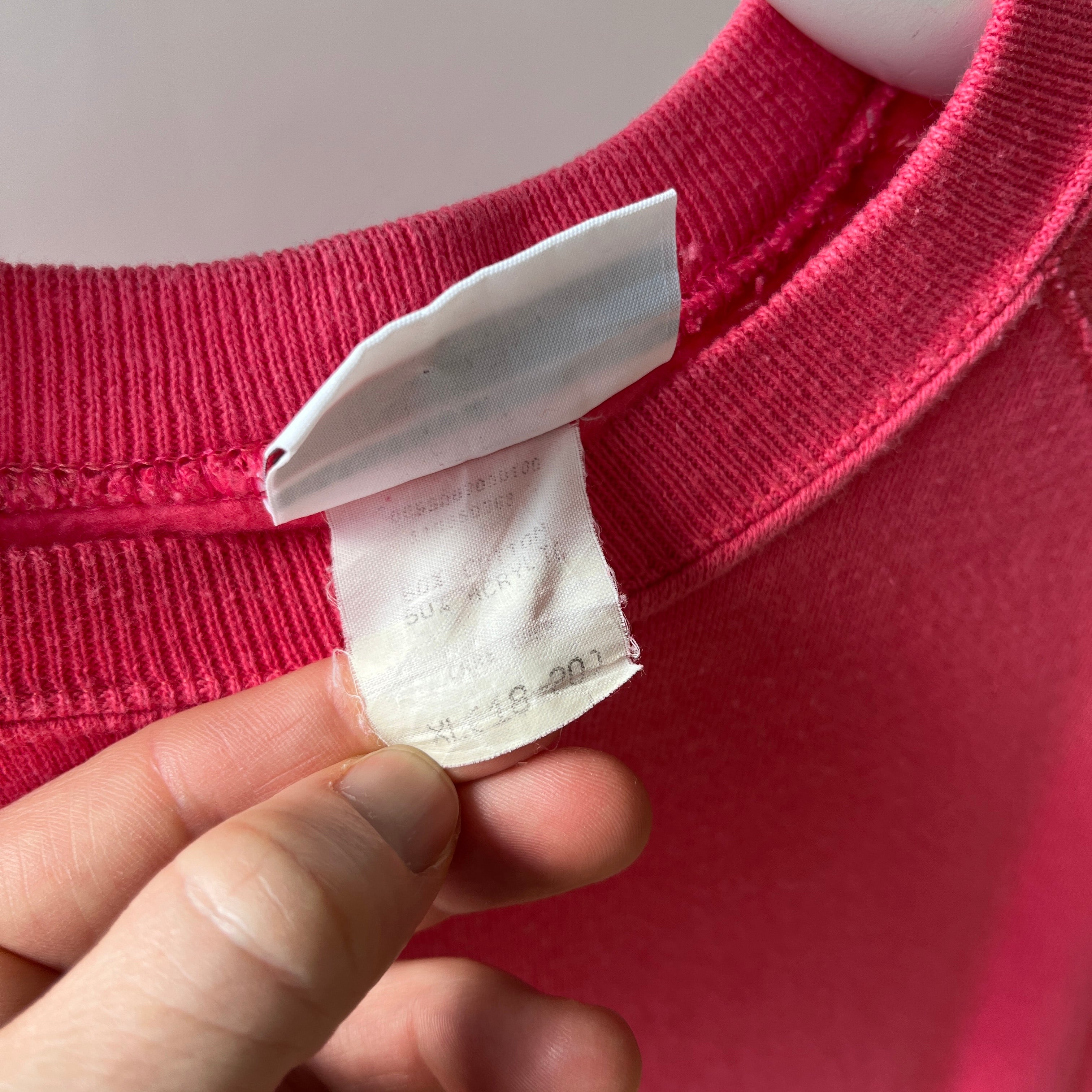 1980s Longer Pink Raglan Sweatshirt/Mini Dress?