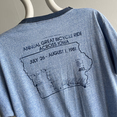 1981 Ragbrai Annual Bicycle Ride Across Iowa Ring T-Shirt