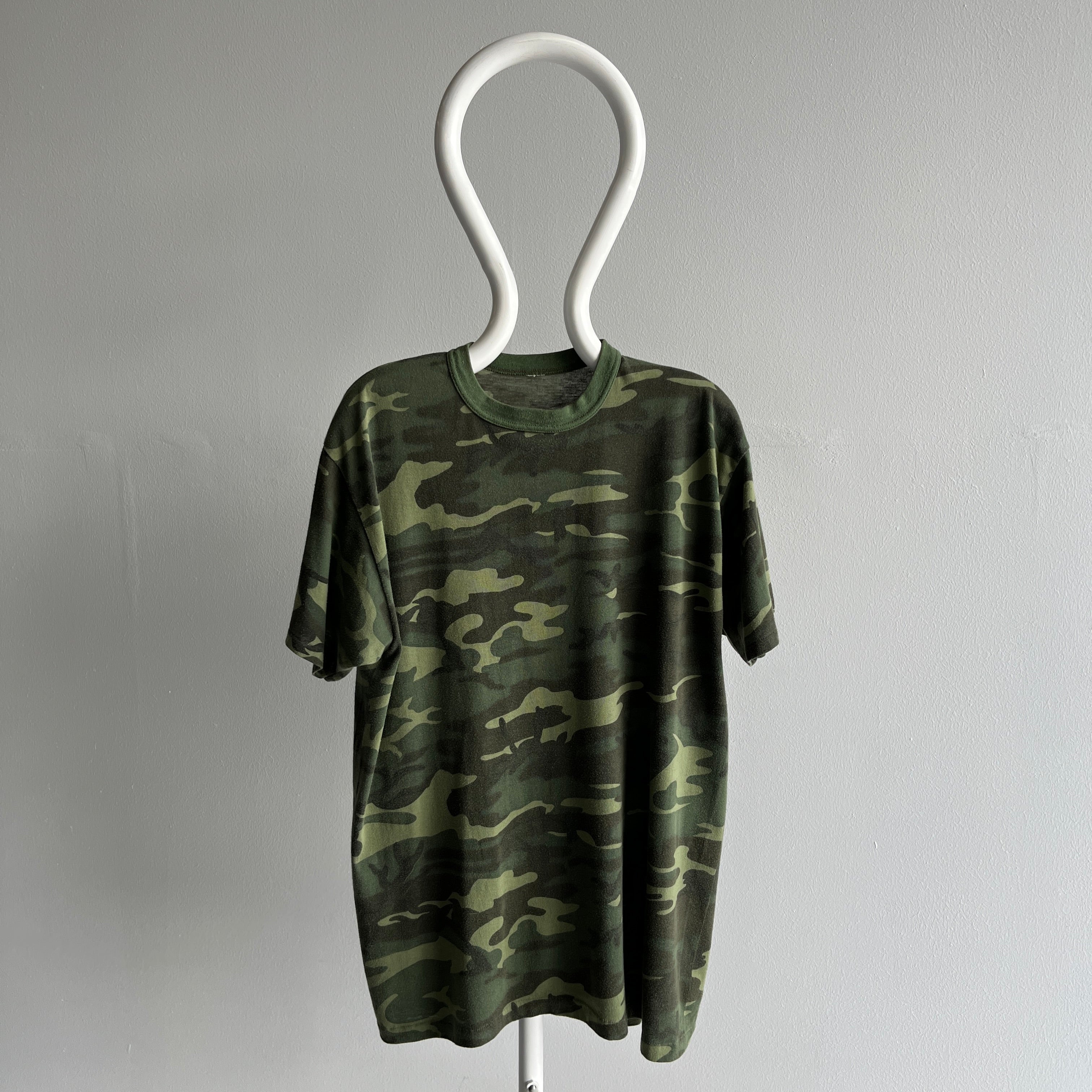 1980s Rolled Neck Camo T-Shirt