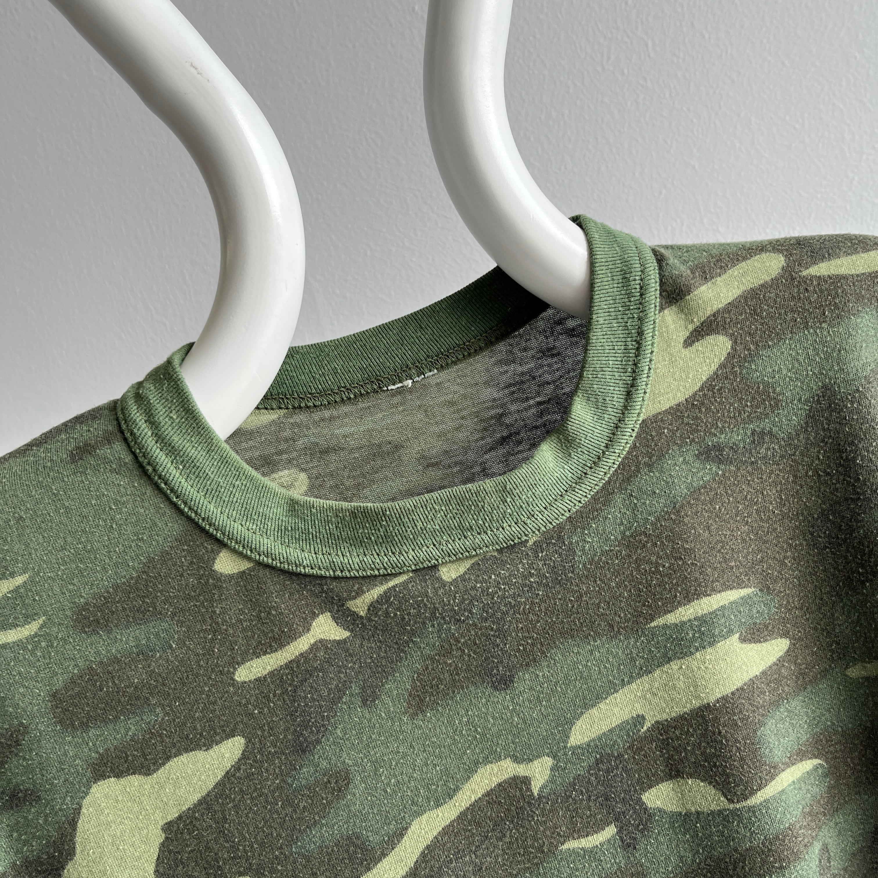 1980s Rolled Neck Camo T-Shirt