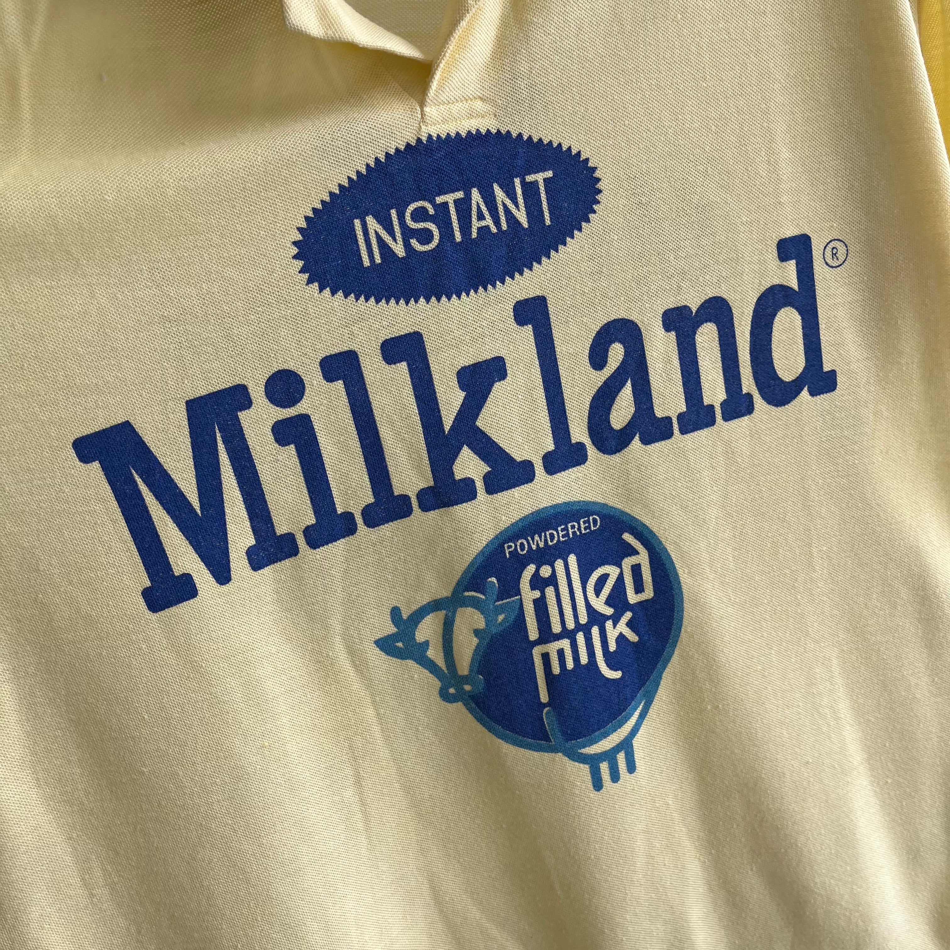 1980s Instant Milkland Powdered Milk SALES Thin Polo Shirt