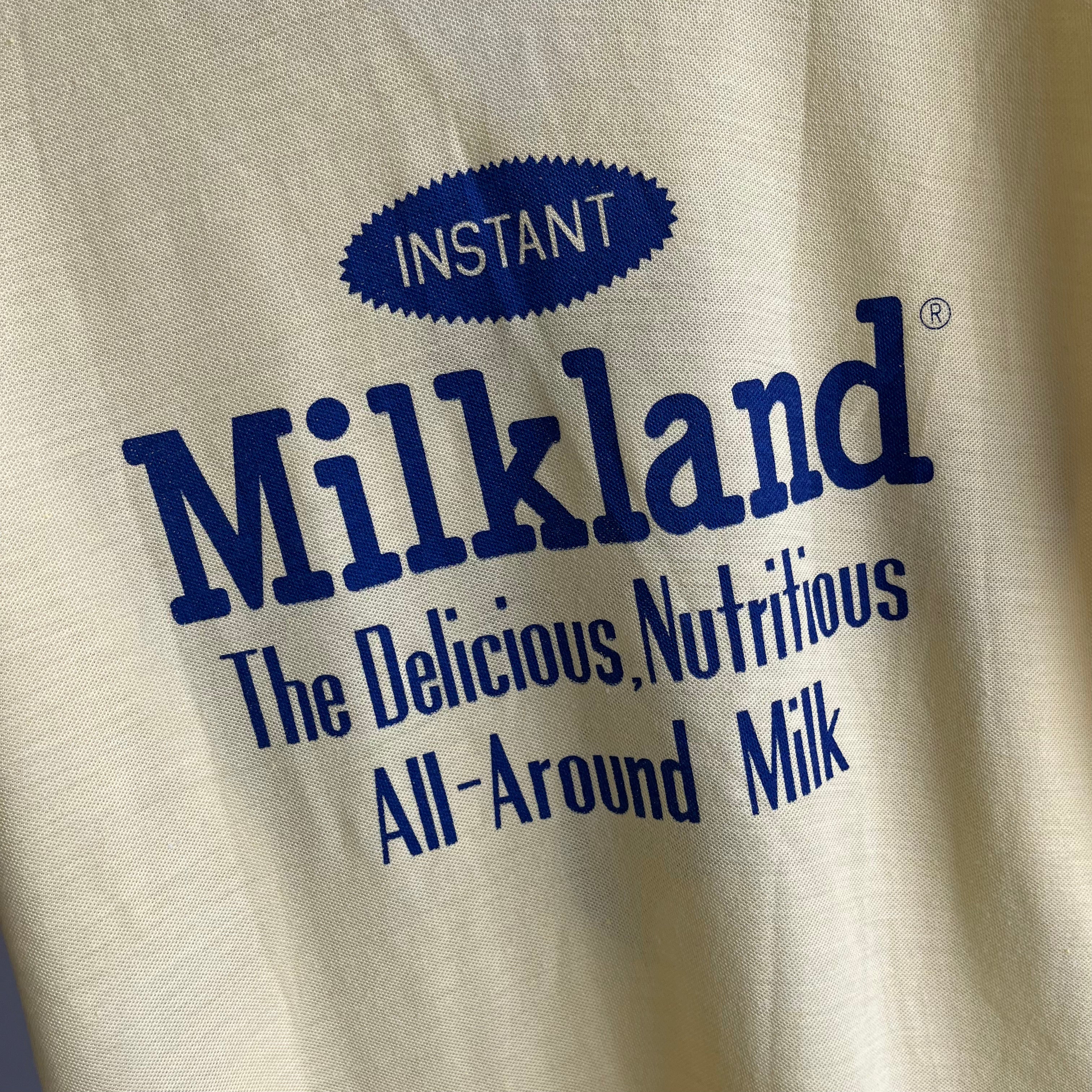 1980s Instant Milkland Powdered Milk SALES Thin Polo Shirt