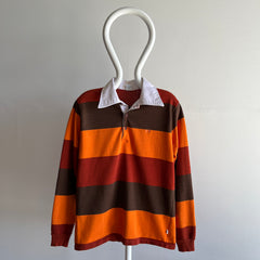 1970s Hang Ten Striped Rugby Shirt with Replaced Buttons