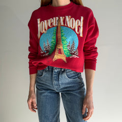 1980s Joyeux Noel Eiffel Tower USA Made Sweatshirt