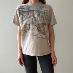 1990s Wild Running Horses - Front and Back T-Shirt