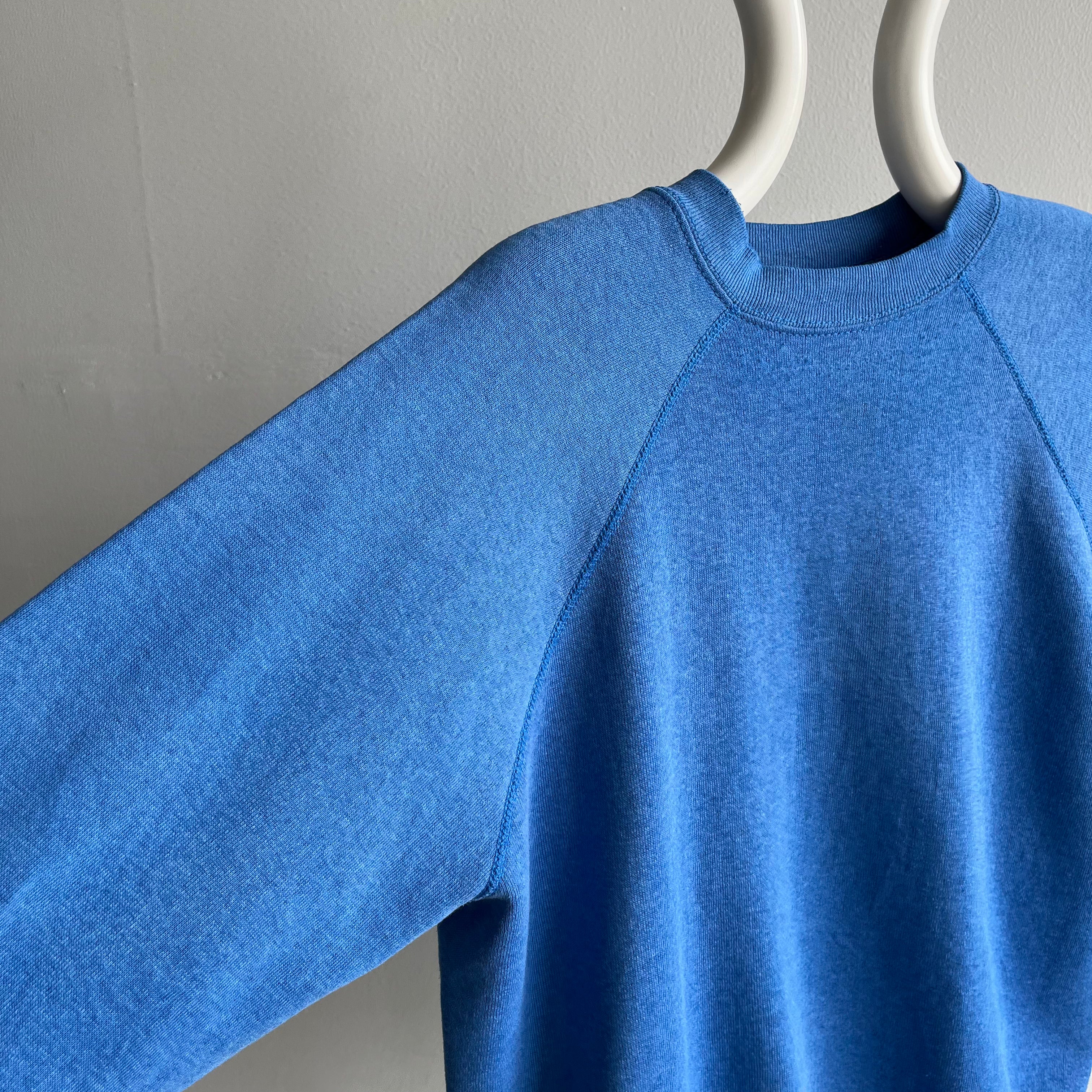 1980s Blank Lighter Blue Raglan by Sweats Appeal