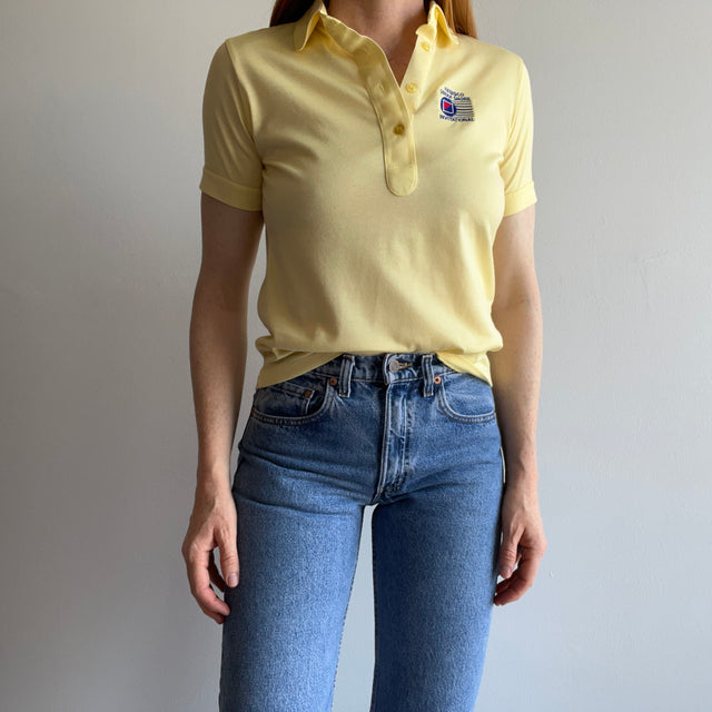 1970/80s Adorable Buttery Yellow Nabisco Polo Shirt