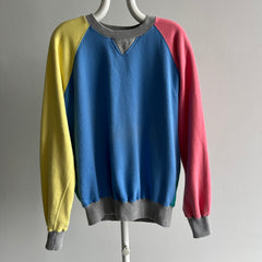 1990s Brooks Brothers Color Block Lovely Sweatshirt - Just Lovely