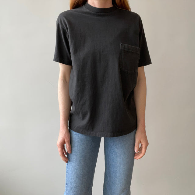 1990s Faded Black GAP Cotton Pocket T-Shirt - USA Made