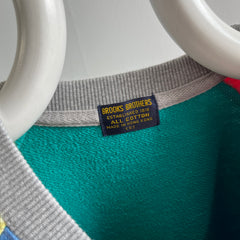 1990s Brooks Brothers Color Block Lovely Sweatshirt - Just Lovely