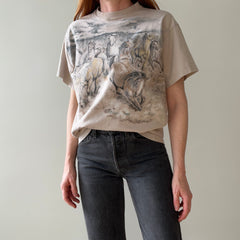 1990s Wild Running Horses - Front and Back T-Shirt