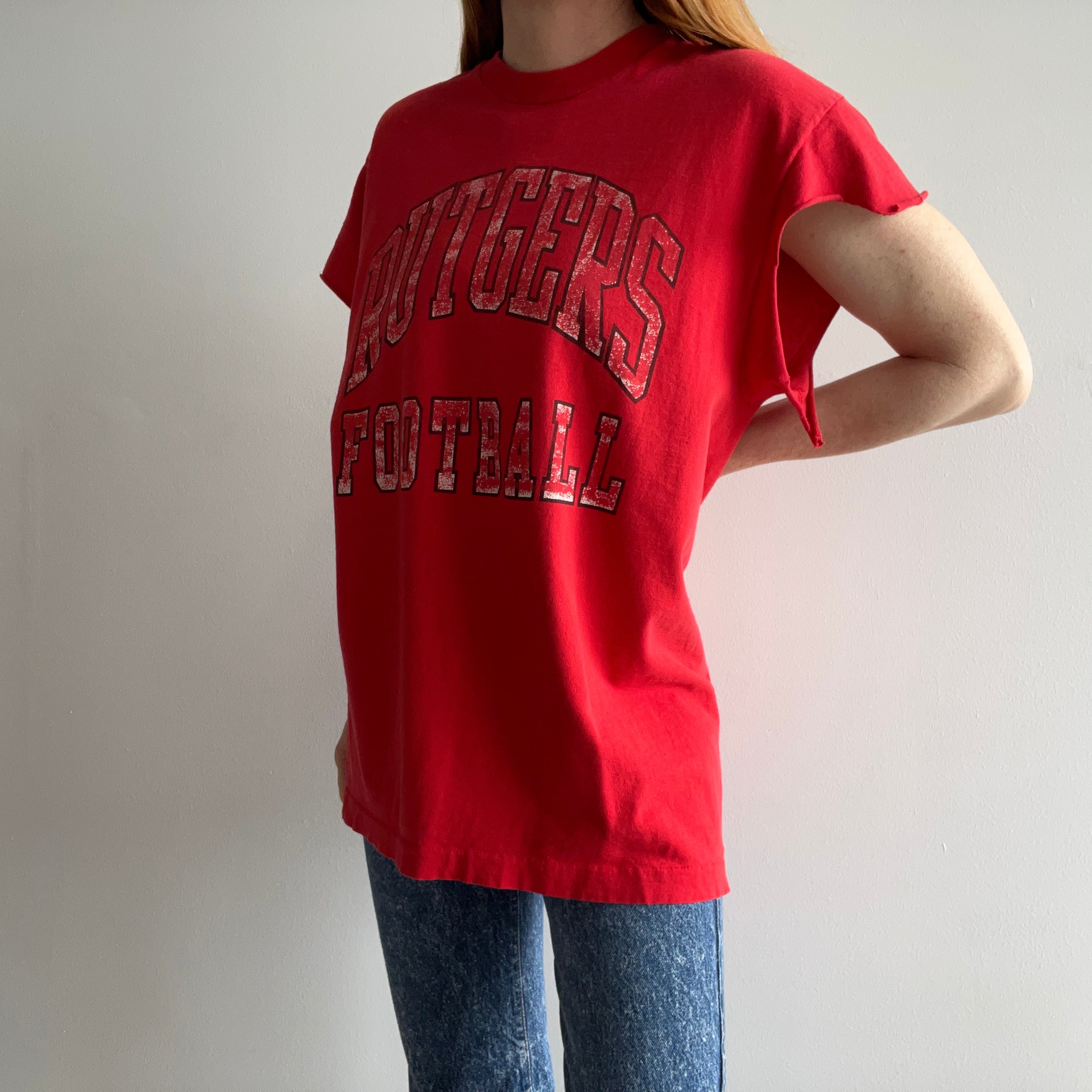 1980/90s Rutgers Football Destroyed Sleeves T-Shirt