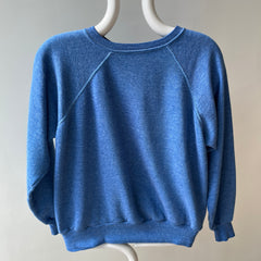 1970/80s Heather Blue Raglan with Contrast Stitching - !!!!