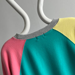 1990s Brooks Brothers Color Block Lovely Sweatshirt - Just Lovely