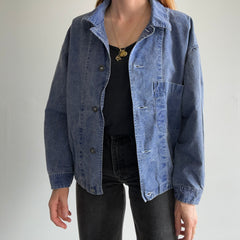 1989 Esprit Denim Jacket with Pinstriped Lining  - !!!