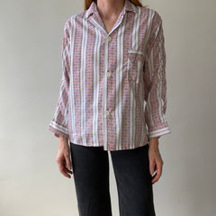 1960s/70s Patterned Pajama Shirt - Soft Rad!