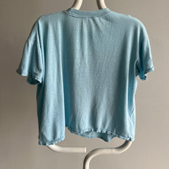 1980s Colorado Cowboy Slouchy Cotton Knit T-Shirt Worn with Holes - !!!