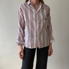 1960s/70s Patterned Pajama Shirt - Soft Rad!