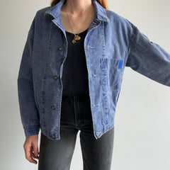 1989 Esprit Denim Jacket with Pinstriped Lining  - !!!