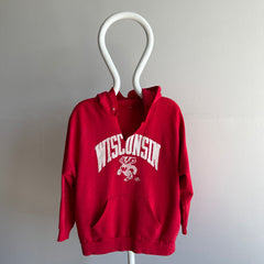 1988 Perfectly Worn Paint Stained and Thin Wisconsin Hoodie