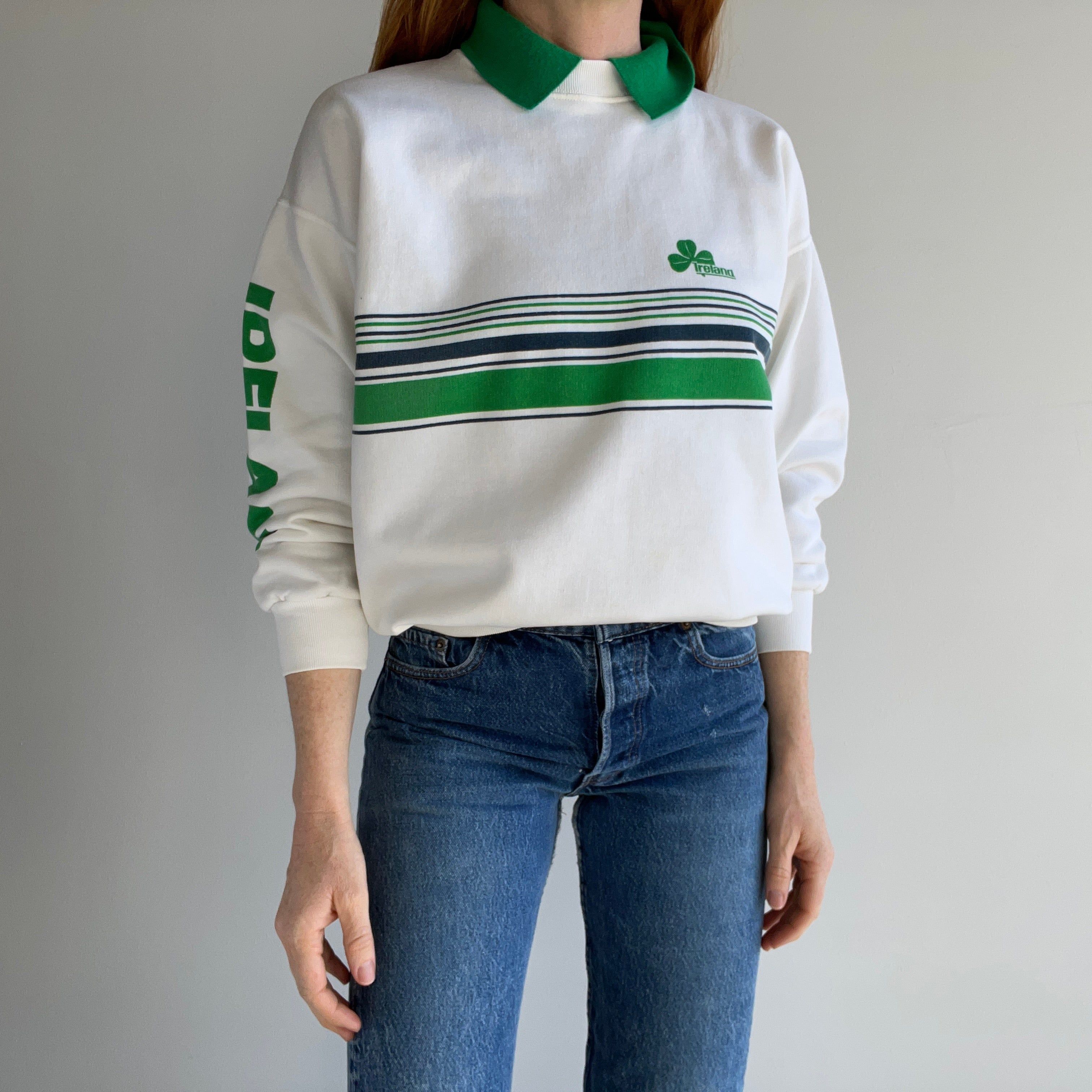 1980s Ireland Built In Collar Sweatshirt