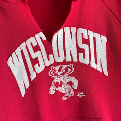 1988 Perfectly Worn Paint Stained and Thin Wisconsin Hoodie