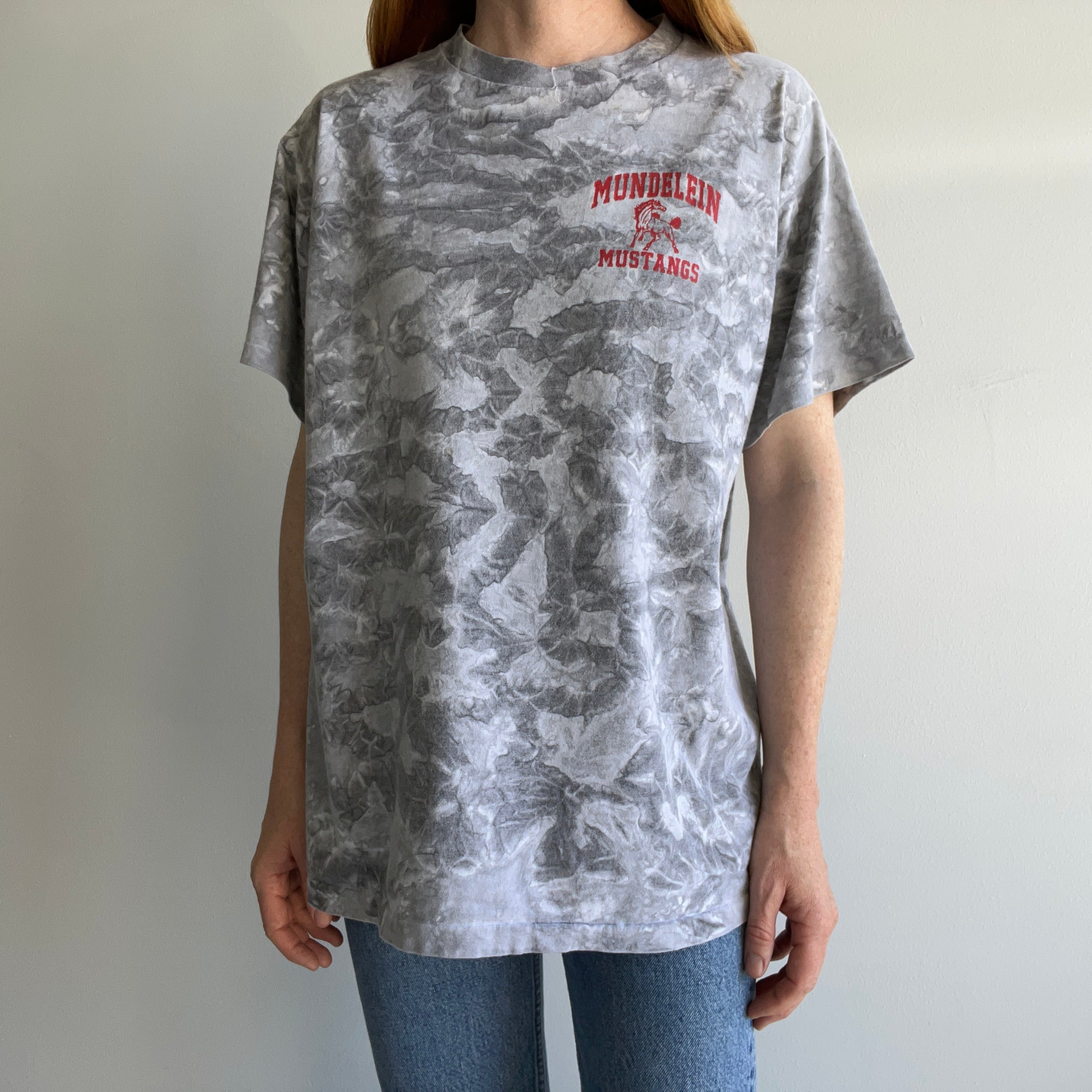 1980s Mundelenin Mustangs Acid Wash T-Shirt