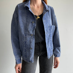 1989 Esprit Denim Jacket with Pinstriped Lining  - !!!